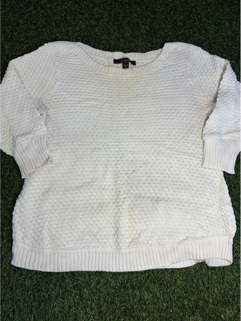 Fever Women's Medium White Knit Sweater